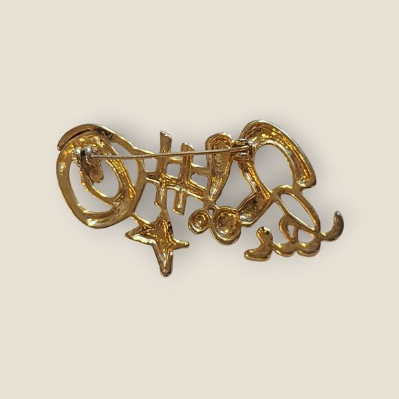 Typing Symbols Vintage Gold Brooch Pin Teacher English Star - Picture 7 of 8